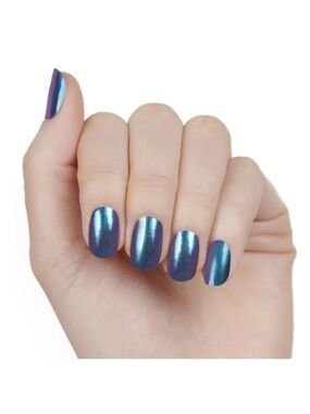 Color Street Nail Polish Strips Aquatic Behavior FMS137 metallic teal blue  NIP